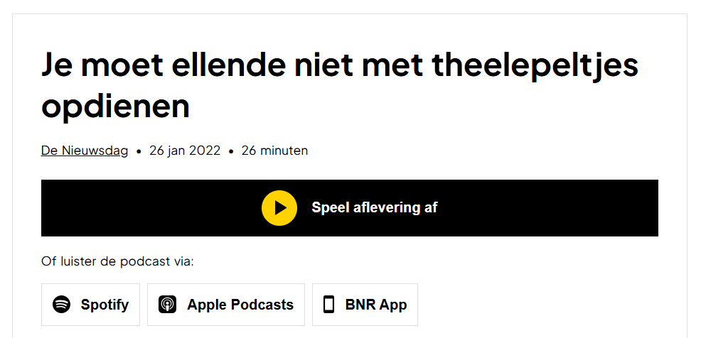 BNR Nieuwsdag aflevering van 26 januari 2022